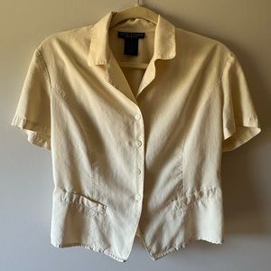 100% silk button-up blouse